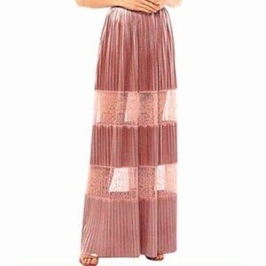 Blumarine Velvet and Lace blush pink maxi skirt size 6